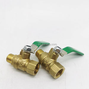 Válvula de bola de cierre de grifo de latón, conectores de manguera macho a macho, válvulas de interruptor G1/4, piezas para instalación de tubería de aceite de aire y agua - Product Image 2