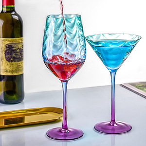 Style <span class=keywords><strong>scandinave</strong></span> verre à ondulation de l'eau tasse à <span class=keywords><strong>Cocktail</strong></span> créatif dégradé couleur ménage cristal verre vin rouge pour flûtes à Champagne - Product Image 1