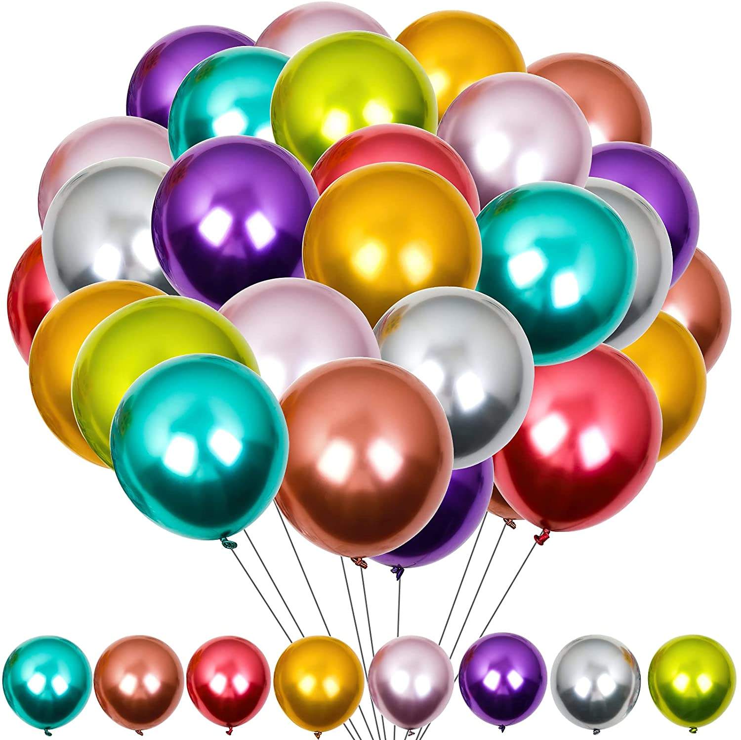 Balloons Wholesale 100% Latex Balloon Metallic Color Printable Helium Ballons
