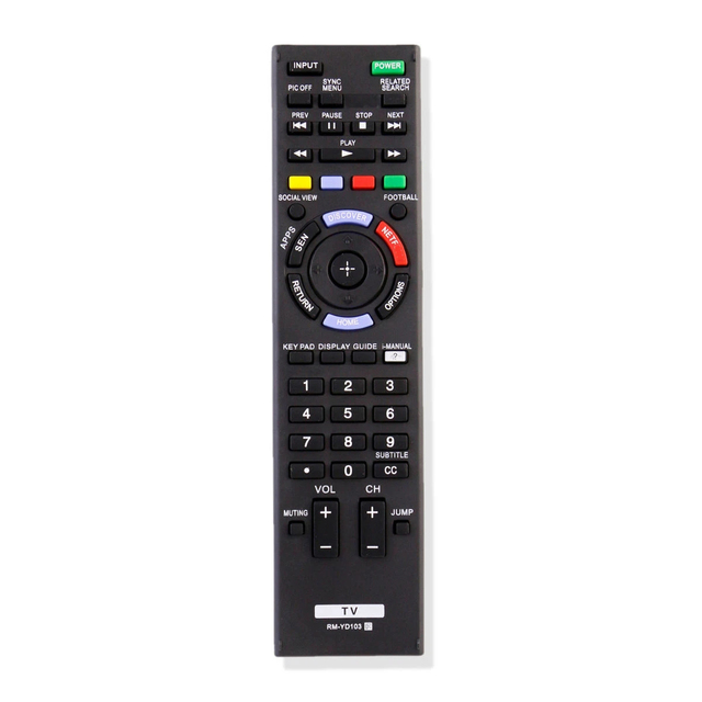 RM-YD103 Replace Remote Control for Sony LED LCD TV KDL-32W700B KDL40W590B KDL-48W580B KDL-60W630B2 KDL60W630B2 XBR-55X800B