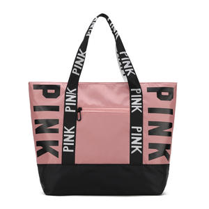 Tas Tote Wanita Nylon Pink Grosir, Kapasitas Besar, Tas Tote Wanita Pink Tahan Air, Tas Belanja Reusable untuk Wanita - Product Image 6