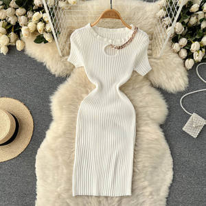 A406076 Vrouwen Sexy Gebreide Geribbeld Bodycon Maxi Jurk Hals Mouwloze Slanke Lange Jurken - Product Image 5