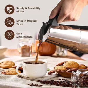 Stainless Steel Italian Stovetop Espresso Latte Coffee <b>Maker</b> Moka Percolator Pot - Product Image 5