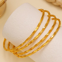 G4250 Vente en gros de bracelets torsadés classiques plaqués or Bijoux de mariage fins pour femmes Cadeau