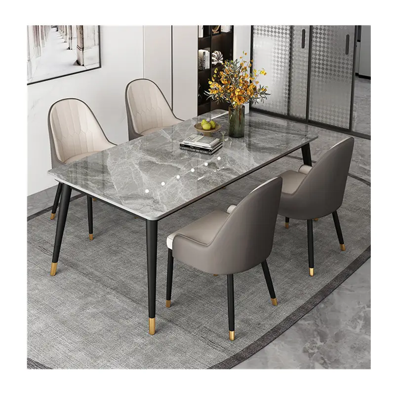 Dining room sets luxo italiano mobiliário mesa mármore mesa de jantar set 6 cadeiras