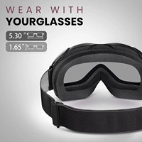Masque de ski et snowboard cylindrique en TPU à porter par-dessus des lunettes, avec verres anti-buée pour hommes, femmes et jeunes, protection UV à 100 %
