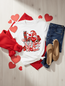 T-shirt da donna con stampa Love, 100% cotone, manica corta, girocollo, top casual per la primavera estate - Product Image 2