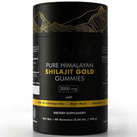 Prix d'usine Marque privée Pur 3 en 1 Saveur naturelle de l'Himalaya Or 3000mg Complément alimentaire en gommes de Shilajit avec Ashwagandha