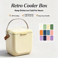 Extérieur Petite Capacité 8L Coloré Boîte Isolé Fruits Portable Refroidisseur Seau À Glace avec Poignée Hôtesse Réchauffeur De Nourriture Chariot