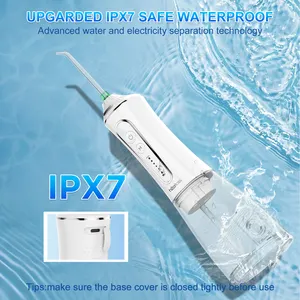 H2ofloss irigator mulut tanpa kabel, Flosser air gigi elektrik portabel profesional tahan air IPX7