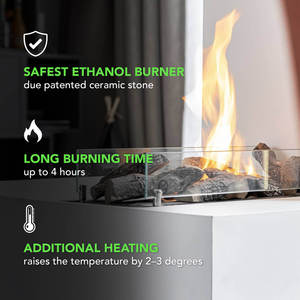 Chimenea <span class=keywords><strong>de</strong></span> Etanol Moderna <span class=keywords><strong>de</strong></span> Acero para Montar en la Pared, Ideal para Salas <span class=keywords><strong>de</strong></span> Estar en Villas y Apartamentos - Product Image 5