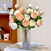 Bouquet de fleurs artificielles en soie de style royal, haut de gamme, pour salon, table à manger, arrangement floral, haute simulation