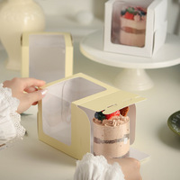 Boîte à gâteau blanche transparente, robuste, pliable, portable, pour pâtisseries, biscuits, emballage personnalisé, impression OEM ODM