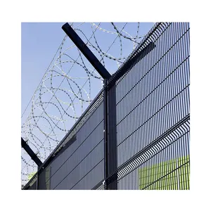 बीओसीएन दक्षिण अफ्रीका क्लियरवु जेल बाड़ पैनल 358 वायर मेष एंटी-क्लाइंब उच्च सुरक्षा बाड़ लगाना