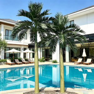 Palmera de Plástico Realista a Gran Escala con Corteza Texturizada y Copo Completo, Tamaño Personalizable para Fondo de Eventos en Piscinas de Resorts - Product Image 2