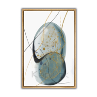 Lot de 2 tableaux modernes abstraits à motifs verticaux, encadrés en plastique flottant, avec détails en feuille d'or, pour décoration murale, 40x60cm, sur toile