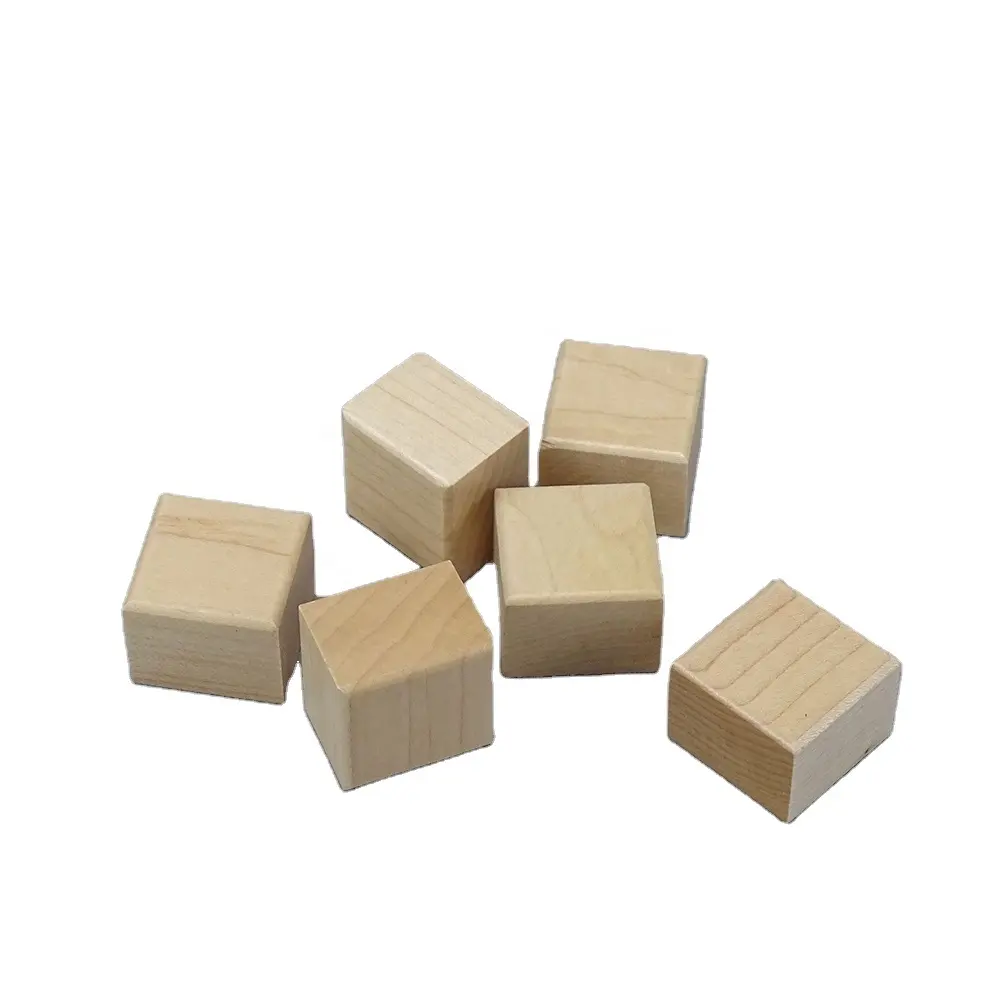 Unfinished Hardwood Square Blocks Letter Blocks Number Cubes Jigsaw Making Blocks Small Wooden for Crafts