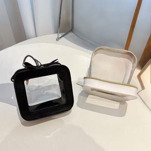 New Simple White PVC Cosmetic Bag Logo <b>Small</b> Transparent Portable Lipstick Air <b>Cushion</b> Case Fashionable Makeup Organizer - Product Image 2