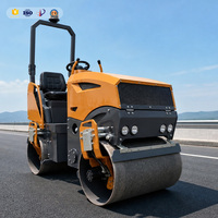 Compacteur vibrant à double tambour, mini-rouleau compresseur routier de 1 tonne, durable, avec moteur Changfa, pour travaux de terrassement, sols et asphalte