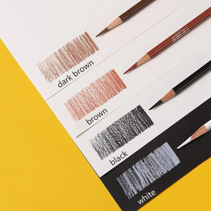 Long lanh 8pcs than bút chì đen nâu sẫm Than trắng phấn bút chì cho phác thảo vẽ và làm nổi bật - Product Image 3