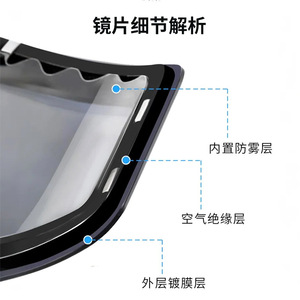 OBAOLAY Ski Goggles Double Layer Anti Fog <b>Magnetic</b> Lens PC <b>Material</b> Model 057 Outdoor Snow Sports - Product Image 5