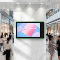 Nouvelle mode, écran tactile Android mural 10,1 pouces, cadre lumineux RGB, PoE en option, NFC, 4G LTE, kiosque de réservation de salles de réunion