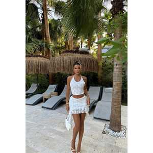 Conjunto de Bikini de Encaje WHITE DARREL, Traje de Baño con Elegantes Cordones - Product Image 4