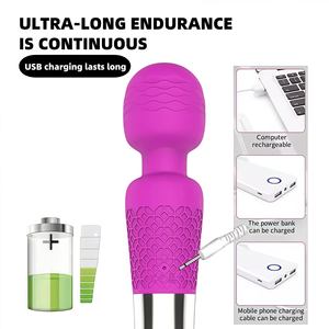 8 vitesses, 20 fréquences Vibration AV baguette magique masseur vibrateur 20cm Silicone vibrateur amour oeuf adulte jouets pour femme - Product Image 3