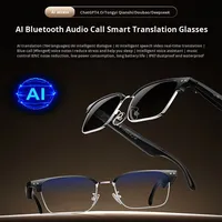 Lunettes Intelligentes de Traduction IA W100D pour Commande Vocale, Étanche IPX-4, Appel Sportif 4K, Lecture Musicale, Transfrontalier