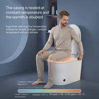 Toilette intelligente autonettoyante avec bidet électrique, cuvette carrée, drainage S-Trap/P-Trap, siège chauffant et télécommande