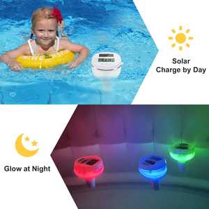 Venta al por mayor piscina solar LCD termómetro digital con espectáculo de luz Spa bañera de hidromasaje baño termómetro funcional - Product Image 2