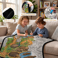 Couverture à colorier DIY pour la faune australienne, motif koala et kangourou, avec feutres, pour artisanat à domicile et cadeau