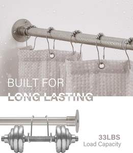 <span class=keywords><strong>Tringle</strong></span> de douche d'angle, nickel brossé, 39-69 x 55-85 pouces, <span class=keywords><strong>tringle</strong></span> de douche en forme de L réglable, sans affaissement, <span class=keywords><strong>tringle</strong></span> de douche incurvée à 90 degrés - Product Image 2