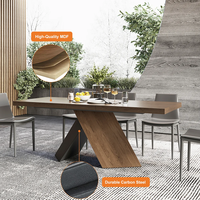NOVA ensembles de tables à manger extensibles en noyer de style ferme 6 8 places Tables rectangulaires en bois massif de haute qualité pour hôtel restaurant