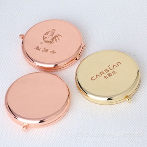 Mini miroir compact cosmétique portatif de <span class=keywords><strong>salon</strong></span> de beauté d'or <span class=keywords><strong>rose</strong></span> avec le logo - Product Image 2