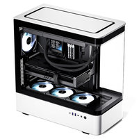 Boîtier d'ordinateur de bureau Quchuang ART ULTRA HM1 ATX avec deux panneaux en verre incurvés, ports avant non équipés