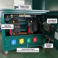 Boîtier de distribution à synchronisation automatique 380V 400V Triphasé 5 fils Précision classe 0.5 pour Générateur Diesel et Raccordement au Réseau IP54