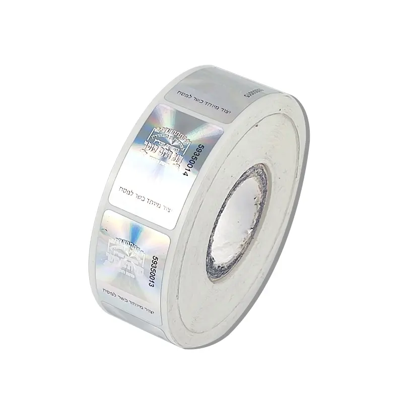 Etiquetas adesivas de segurança holográfica, etiqueta adesiva à prova d'água com folha transparente 3d para etiquetas de holograma