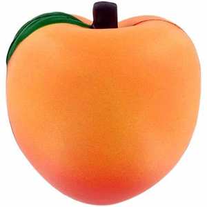 Cadeaux promotionnels personnalisés avec logo, jouet anti-stress en mousse PU en forme de pêche, jouet à presser à la main, boule anti-stress en forme de pêche - Product Image 2