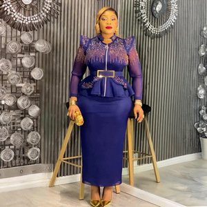 Completo Due Pezzi Taglie Forti Abbigliamento Femminile Sexy Alta Qualità Abito Tradizionale Africano <span class=keywords><strong>Oversize</strong></span> per Serate Eleganti - Product Image 4