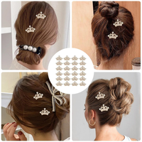 24 pièces cristal strass couronne bijoux embellissement pour bricolage à la main cheveux accessoires vêtements fête décorations cadeau boîte robe