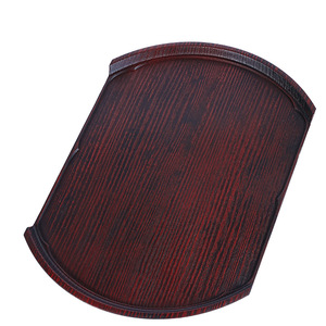 Plateau en imitation acajou en forme de lames de sabre, couleur bois de rose, pour servir thé, café, desserts, sushis, cuisine coréenne et japonaise - Product Image 3