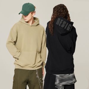 Sudadera con Capucha Extra Grande para Hombre, 100% Algodón, Gruesa, de Felpa Marrón, Transpirable, con Logotipo OEM Bordado Personalizado, Diseño de Letras, para Otoño - Product Image 3