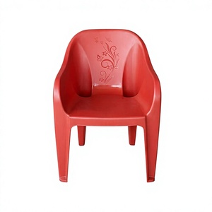 Red Plastic Durable Box <b>Chair</b> with armrest for Indoor and Outdoor Use #boxchairs - Product Image 1
