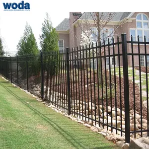 Fournisseur clôture métallique jardin maison cour vente en gros 6ftx8ft extérieur noir tubulaire clôture panneau antirouille clôture en acier