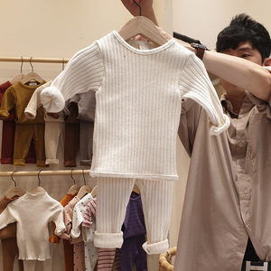 Ensemble de vêtements pour bébé, vêtements pour enfant, automne-hiver, coton côtelé uni, manches longues et pantalon, ensembles de vêtements pour bébé - Product Image 2