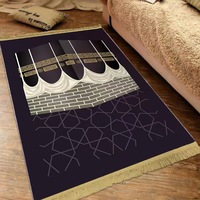 Tapis de chevet de chambre à coucher en velours doré à motif géométrique de style classique chinois, tapis de table basse de salon
