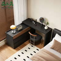Ensemble de coiffeuse moderne et minimaliste pliable en bois SLS avec 6 tiroirs et armoire de rangement pour chambre à coucher et salon