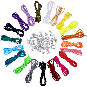 Cordon en daim coloré 3 mm, 20 couleurs mélangées, 40 mètres avec 200 clips pour la fabrication de bijoux DIY - Product Image 5