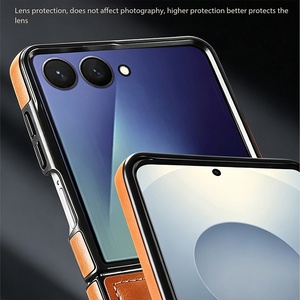 Étui de téléphone en cuir PU magnétique de luxe pour Samsung Z Flip 8 3 4 5 6 7 avec support en métal, charge sans fil, coque antichoc - Product Image 5